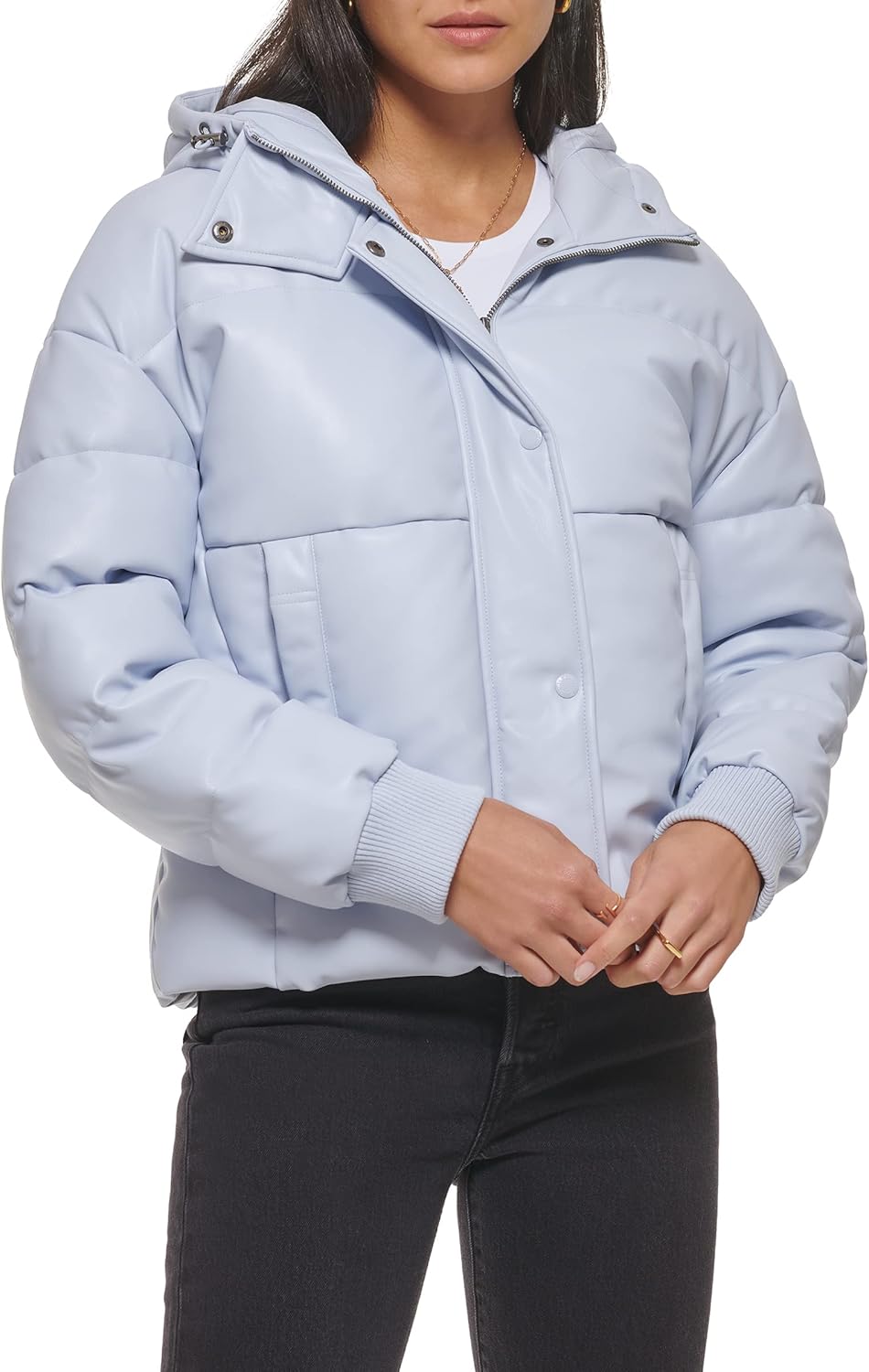 Levi's Женская утепленная куртка с затяжкой на талии, Light Blue Faux Leather With Hood
Levi's Женская утепленная куртка с затяжкой на талии, Light Blue Faux Leather With Hood