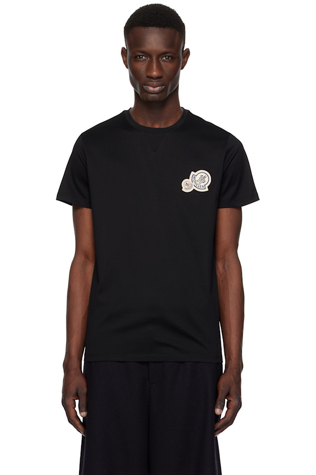 Футболка из хлопка с двойным логотипом Moncler, черный
Футболка из хлопка с двойным логотипом Moncler, черный