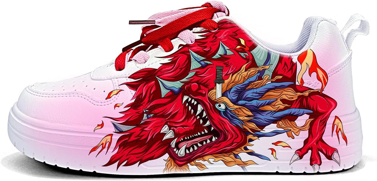 Кроссовки с драконьим узором Белые спортивные повседневные кроссовки с массивной подошвой и красными огненными узорами Стильные кроссовки для бега и прогулок для мужчин и женщин Generic
Кроссовки с драконьим узором Белые спортивные повседневные кроссовки с массивной подошвой и красными огненными узорами Стильные кроссовки для бега и прогулок для мужчин и женщин Generic