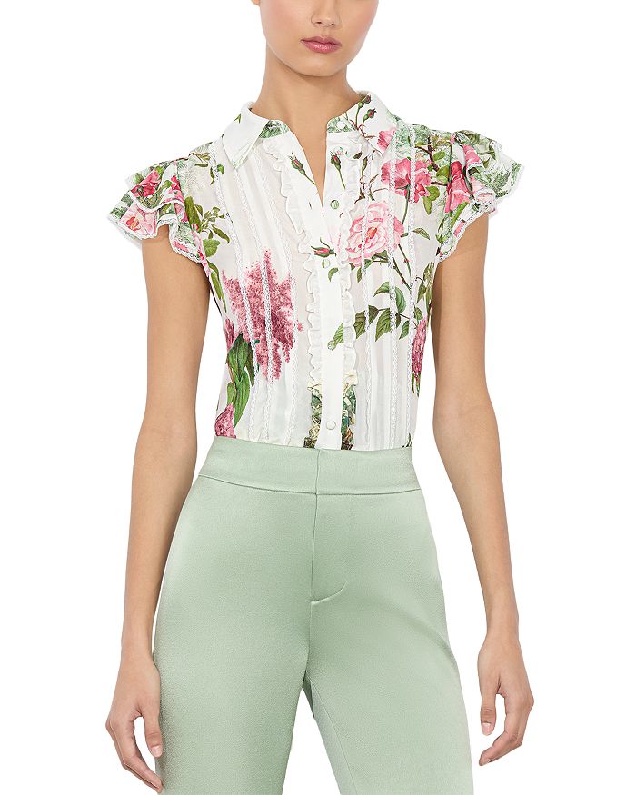 Минда Блузка из шелка с рюшами Alice and Olivia, белый
Минда Блузка из шелка с рюшами Alice and Olivia, белый