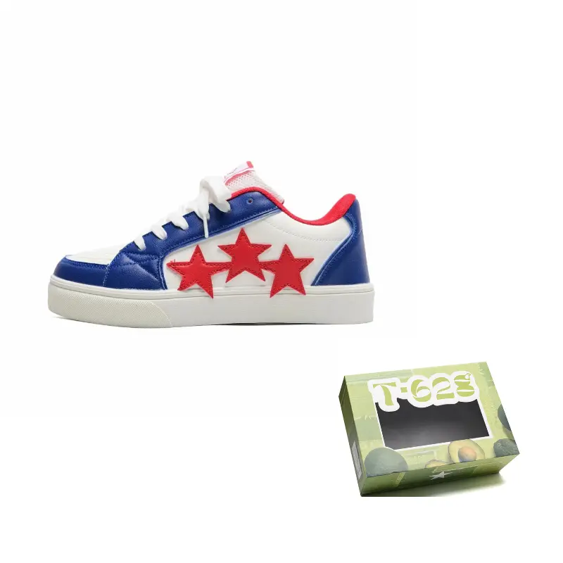 T628 Звездные пуховики нескользящие, износостойкие, легкие низкие скейтерские кроссовки унисекс бело-сине-красные, цвет White Blue Red
T628 Звездные пуховики нескользящие, износостойкие, легкие низкие скейтерские кроссовки унисекс бело-сине-красные, цвет White Blue Red