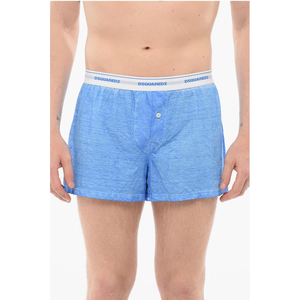 Боксеры из льняной смеси с логотипом на поясе Dsquared2, синий
Боксеры из льняной смеси с логотипом на поясе Dsquared2, синий