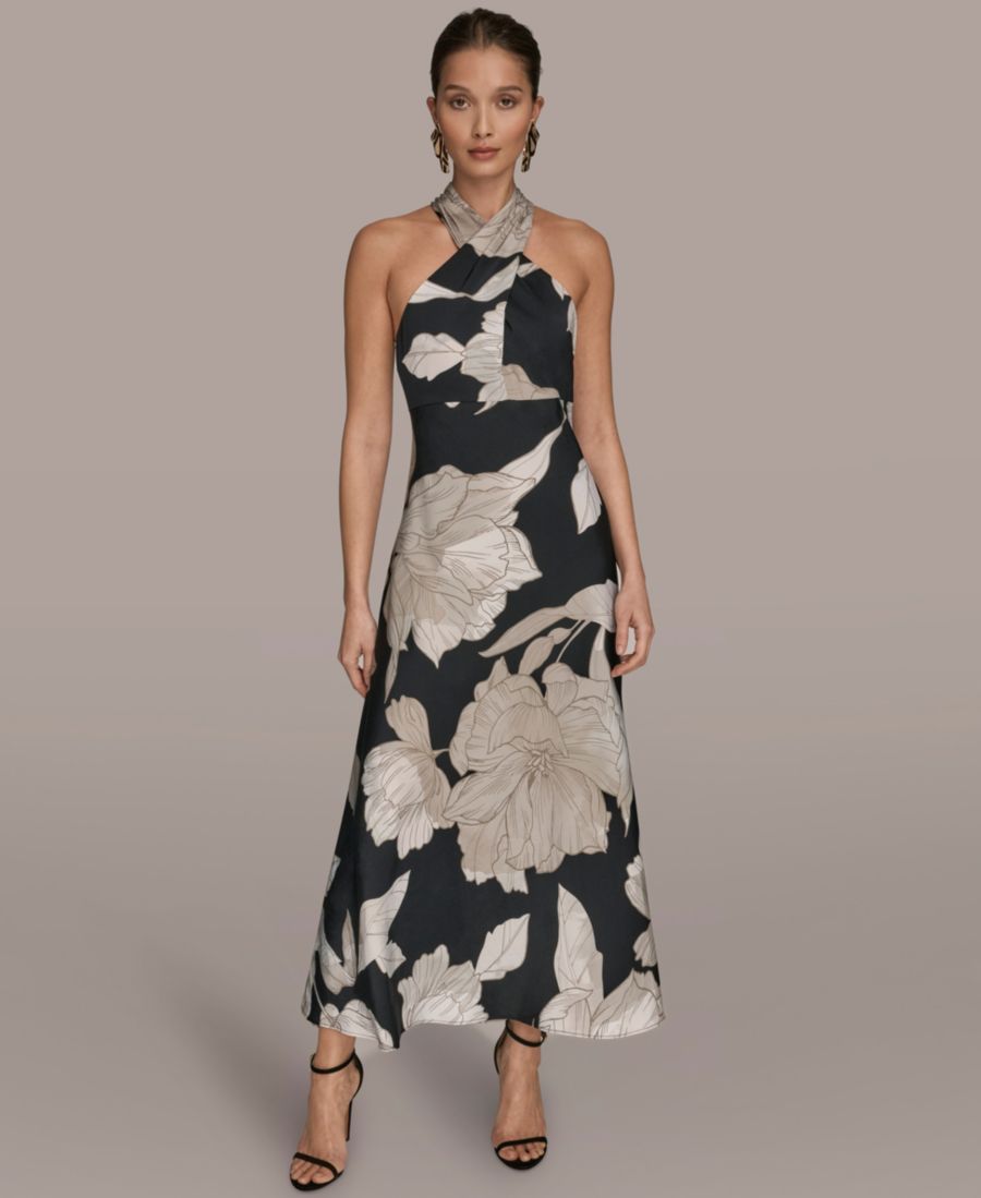 Женское длинное платье А-силуэта с цветочным принтом Donna Karan New York, Black/Fawn Multi
Женское длинное платье А-силуэта с цветочным принтом Donna Karan New York, Black/Fawn Multi