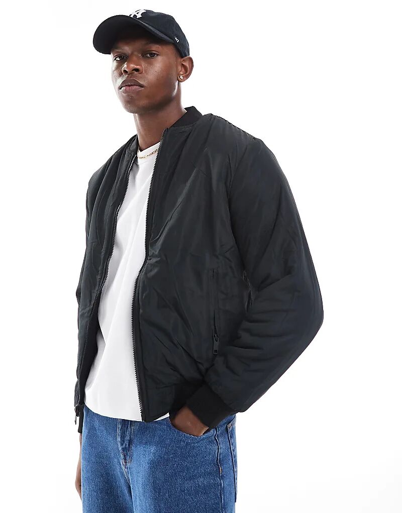 Куртка-бомбер черного цвета Brave Soul, Черный, Куртка-бомбер черного цвета Brave Soul 
Куртка-бомбер черного цвета Brave Soul, Черный, Куртка-бомбер черного цвета Brave Soul