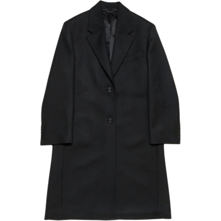 Однобортное шерстяное пальто Acne Studios, черный
Однобортное шерстяное пальто Acne Studios, черный