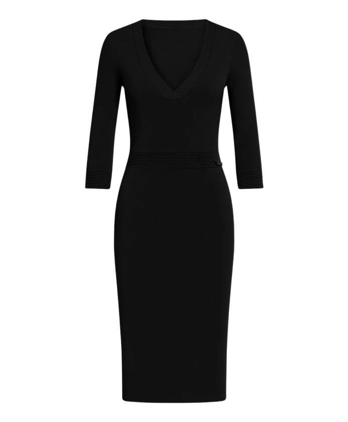 Черное облегающее вязаное мини-платье Fracomina, черный
Черное облегающее вязаное мини-платье Fracomina, черный