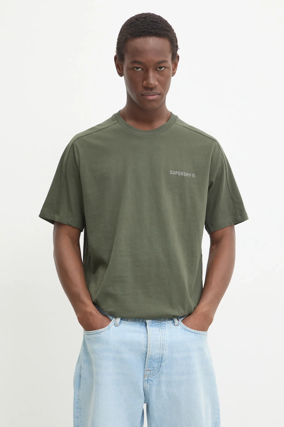 Хлопковая футболка Superdry, зеленый 
Хлопковая футболка Superdry, зеленый
