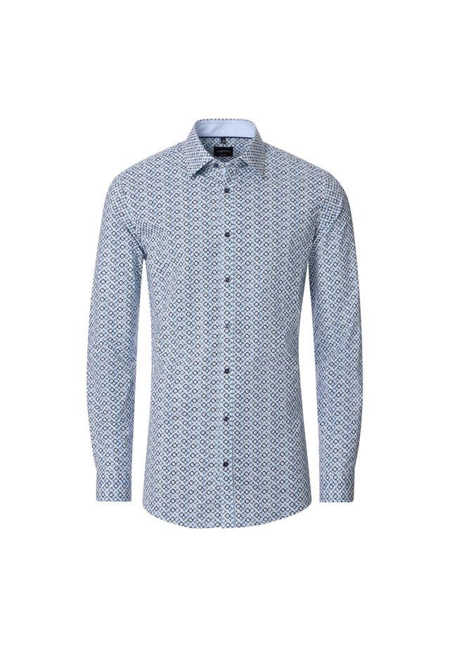 Рубашка с принтом в деловом стиле облегающая фигуру Venti, синий
Рубашка с принтом в деловом стиле облегающая фигуру Venti, синий