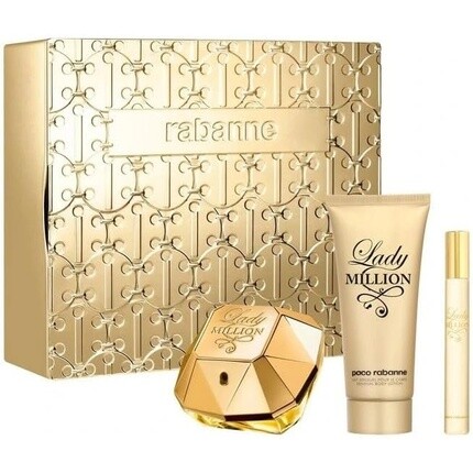 Paco Rabanne Набор Lady Million 80 мл парфюмированная вода-спрей + 100 мл лосьон для тела + 10 мл дорожный спрей
Paco Rabanne Набор Lady Million 80 мл парфюмированная вода-спрей + 100 мл лосьон для тела + 10 мл дорожный спрей