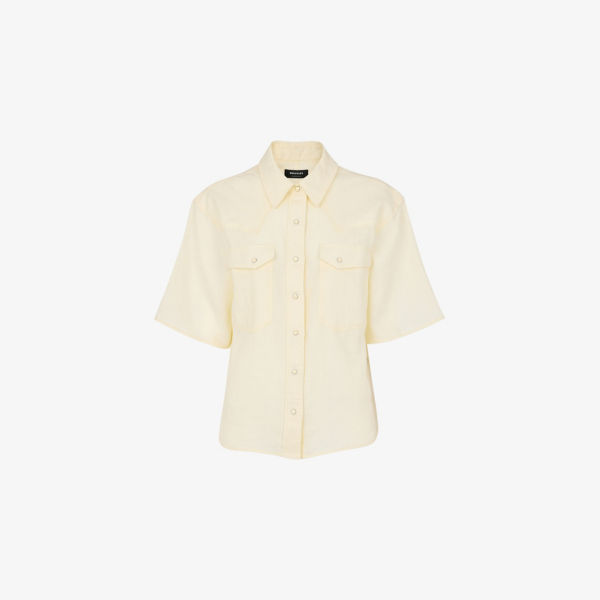 Рубашка льняная Whistles с накладными карманами, бежевый
Рубашка льняная Whistles с накладными карманами, бежевый