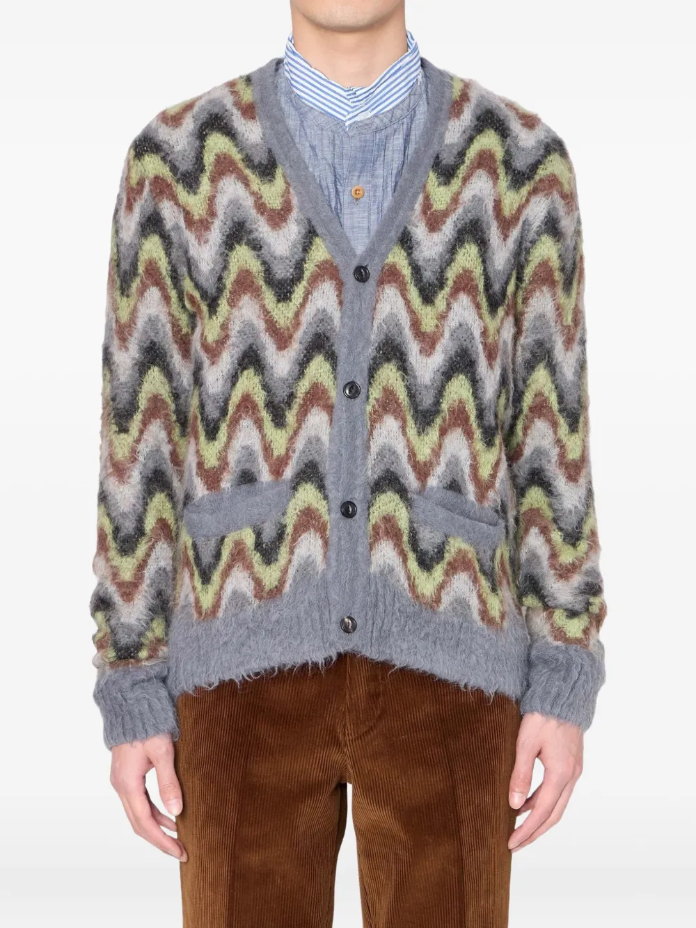 Кардиган из смесовой шерсти альпаки с узором Kolor, серый
Кардиган из смесовой шерсти альпаки с узором Kolor, серый