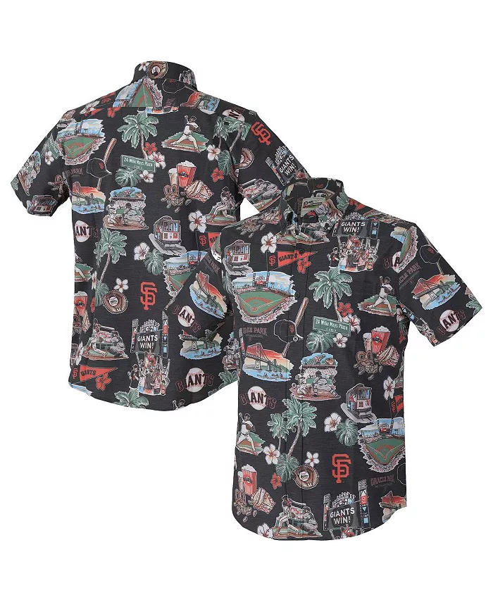 Мужская черная бейсболка San Francisco Giants с принтом города, трикотажная рубашка на пуговицах для занятий спортом Reyn Spooner
Мужская черная бейсболка San Francisco Giants с принтом города, трикотажная рубашка на пуговицах для занятий спортом Reyn Spooner