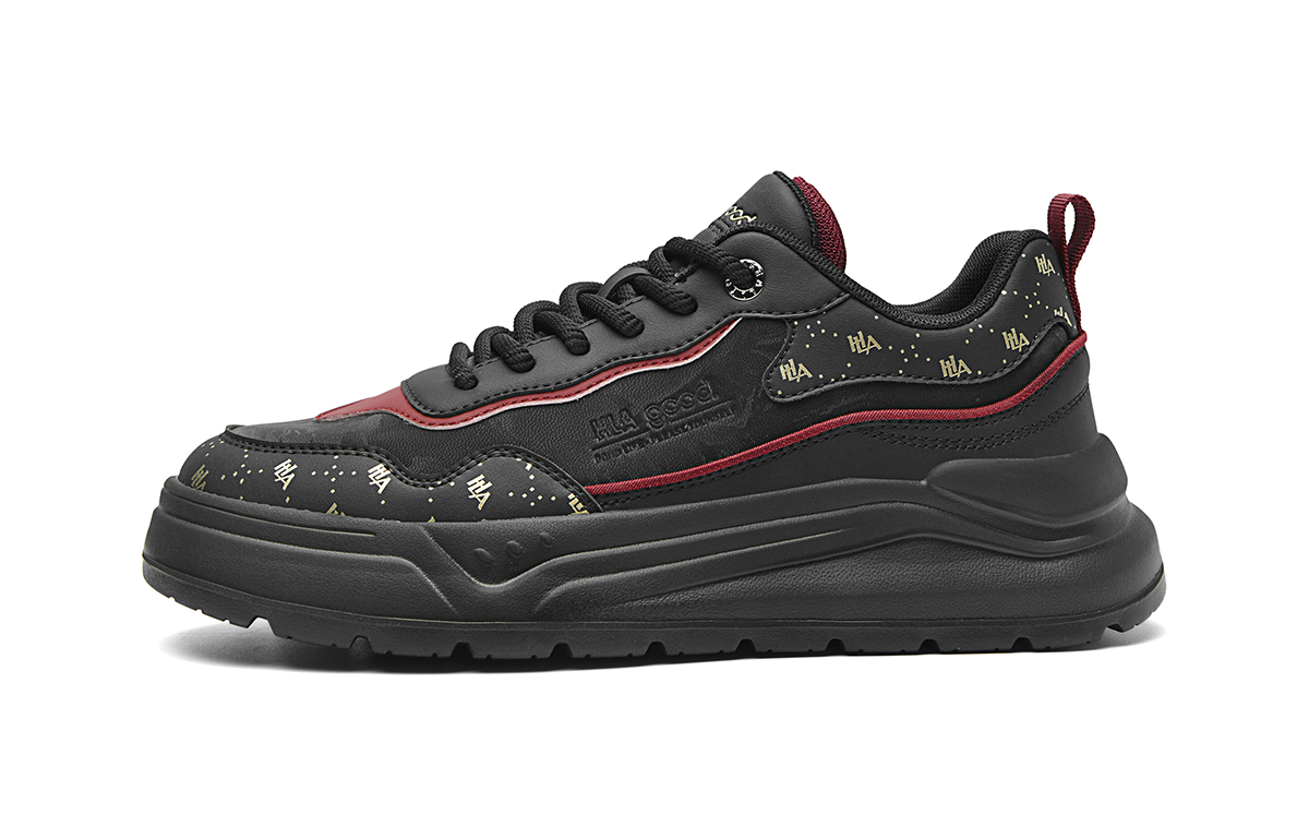 HLA Мужские лоу-топ скейтборд кроссовки черные с золотом, цвет Black Gold 
HLA Мужские лоу-топ скейтборд кроссовки черные с золотом, цвет Black Gold