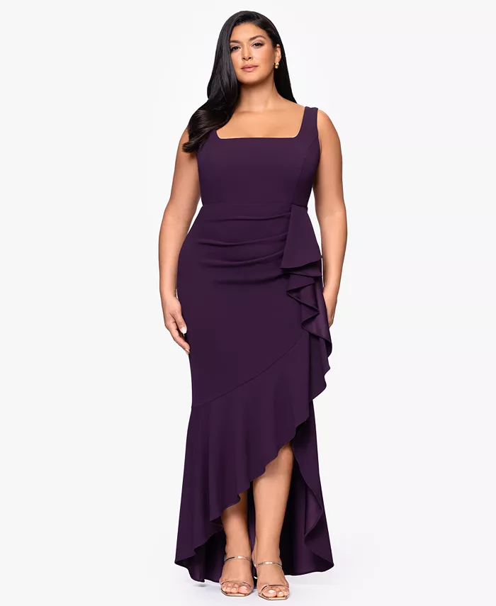 Платье макси с рюшами больших размеров Betsy & Adam, фиолетовый
Платье макси с рюшами больших размеров Betsy & Adam, фиолетовый