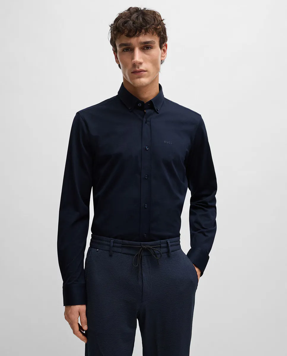 Рубашка классического кроя из структурированного хлопкового трикотажа Boss, темно-синий
Рубашка классического кроя из структурированного хлопкового трикотажа Boss, темно-синий