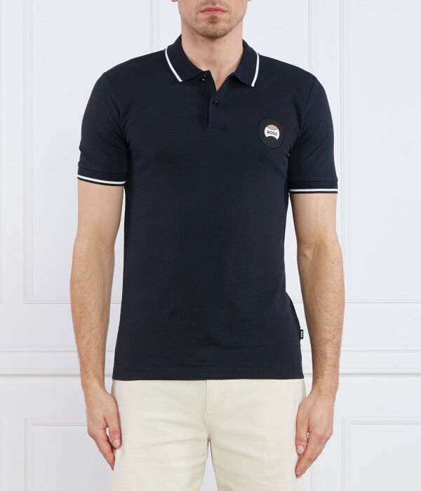 Поло мужское Boss с контрастными деталями, черный
Поло мужское Boss с контрастными деталями, черный