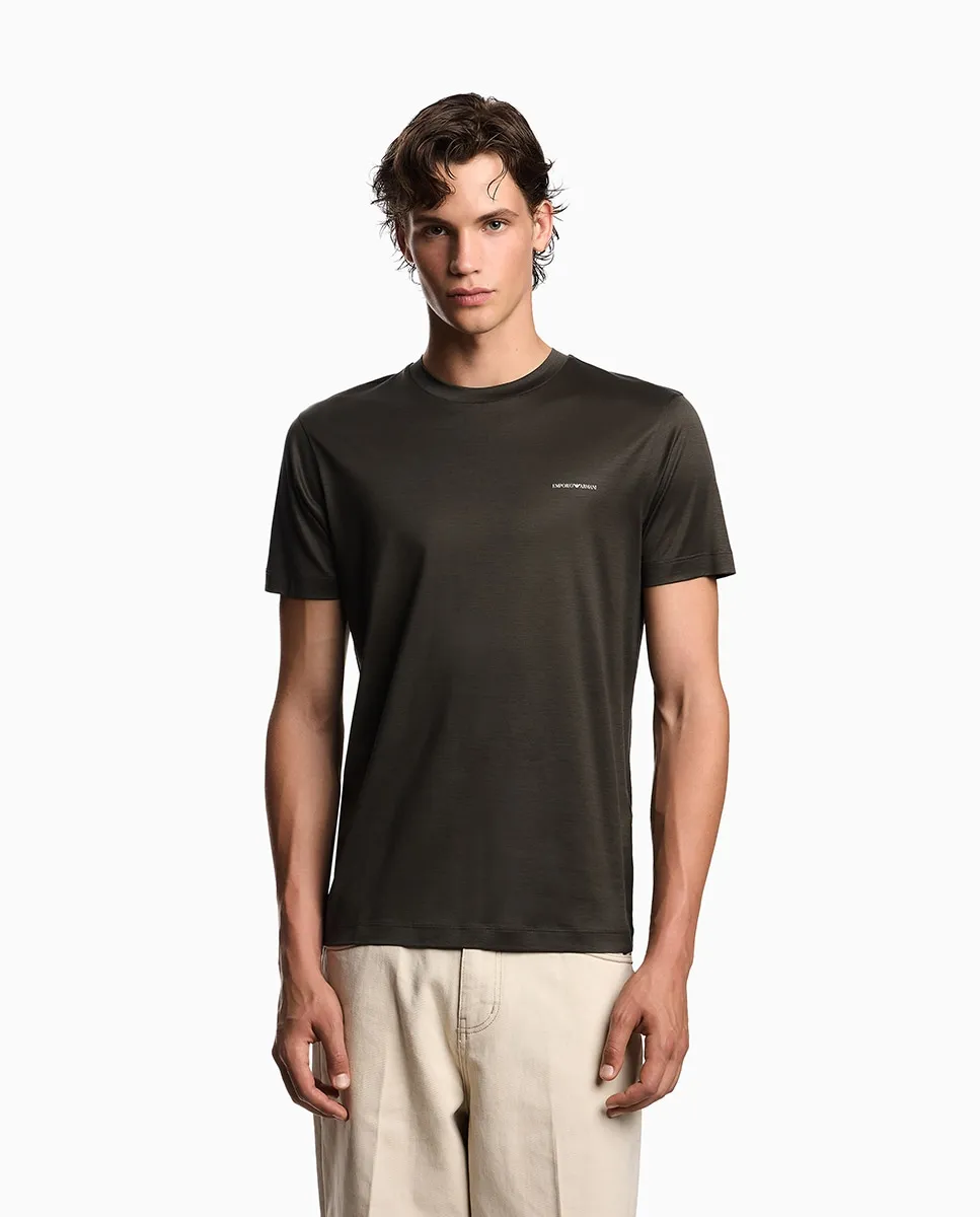Мужская футболка с коротким рукавом из смеси лиоцелла Emporio Armani, темно-зеленый
Мужская футболка с коротким рукавом из смеси лиоцелла Emporio Armani, темно-зеленый