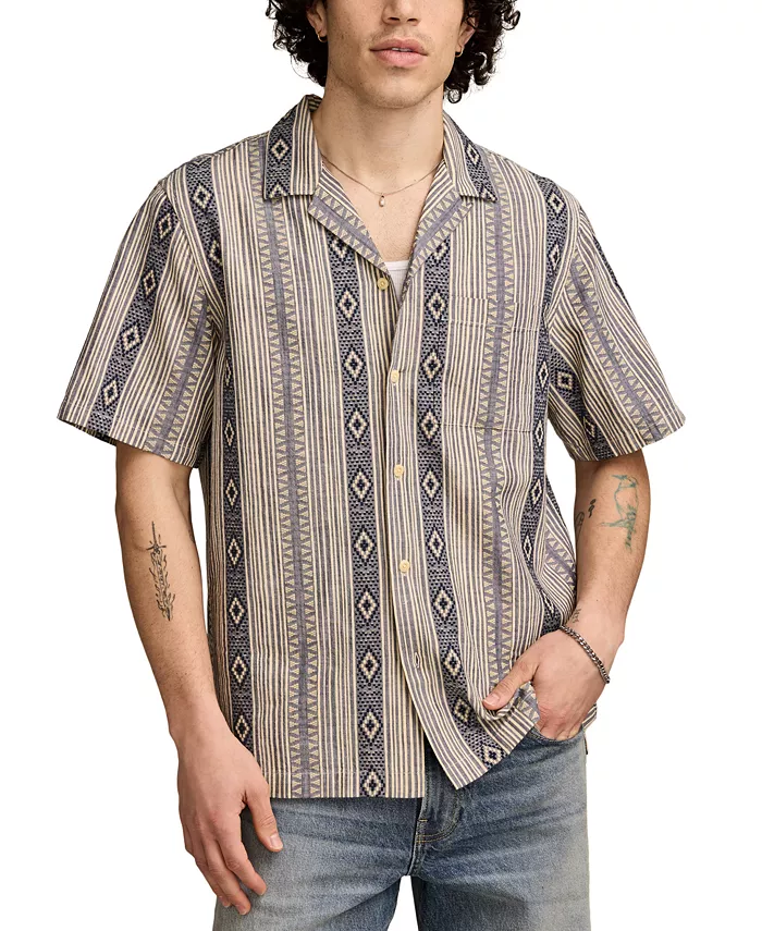 Мужская свободная рубашка с коротким рукавом, в полоску, с текстурой и застежкой на пуговицы Lucky Brand, синий
Мужская свободная рубашка с коротким рукавом, в полоску, с текстурой и застежкой на пуговицы Lucky Brand, синий