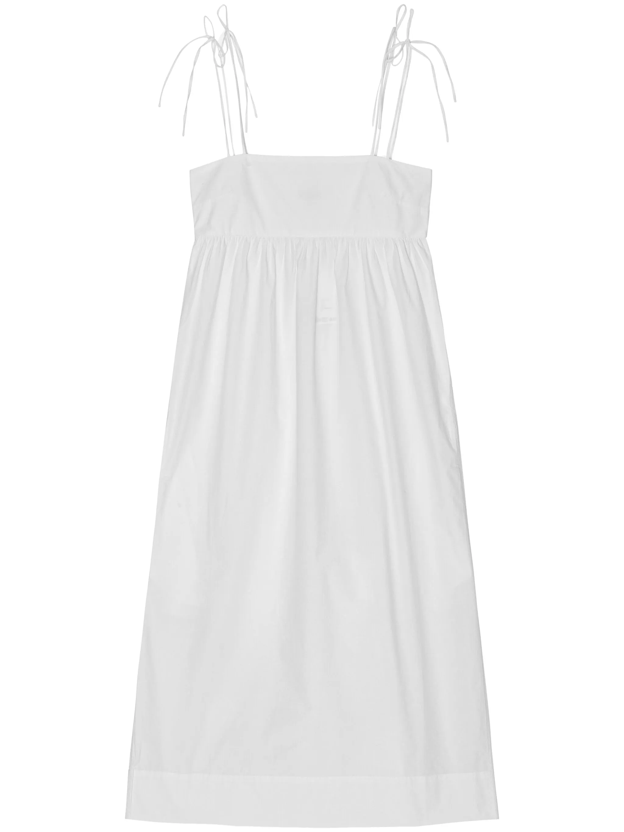 Поплиновое платье миди Ganni, белый
Поплиновое платье миди Ganni, белый