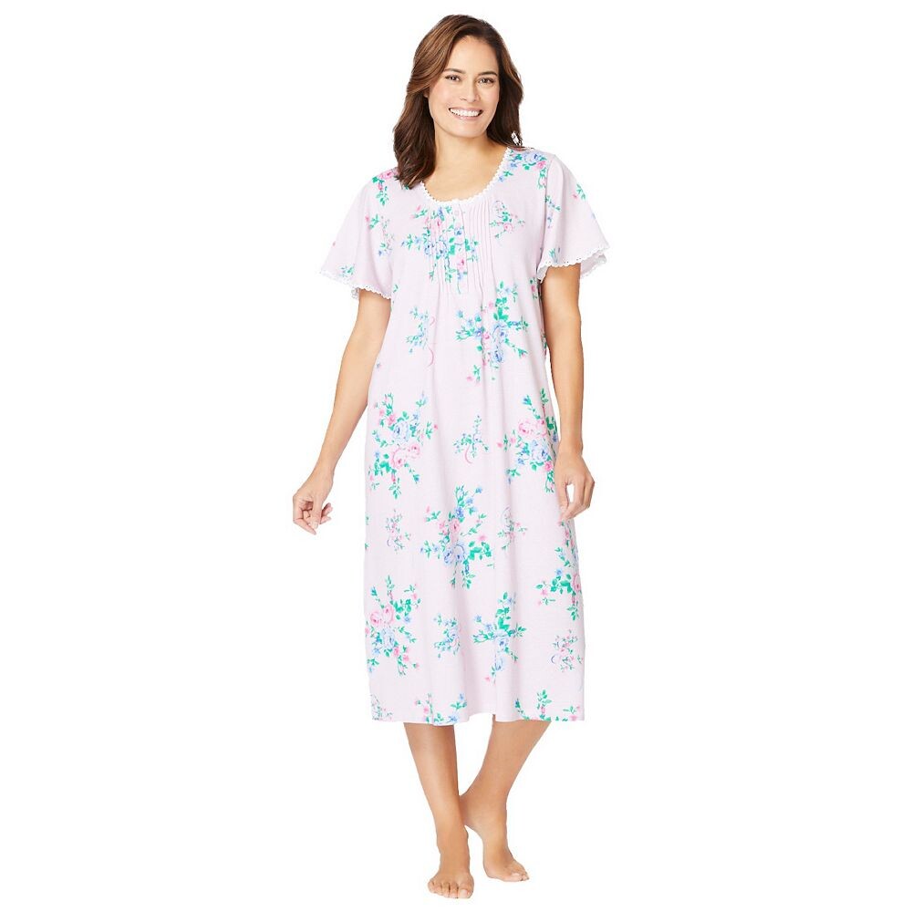 Только необходимое женское короткое трикотажное платье больших размеров с защипами Only Necessities, цвет Pink Floral 
Только необходимое женское короткое трикотажное платье больших размеров с защипами Only Necessities, цвет Pink Floral