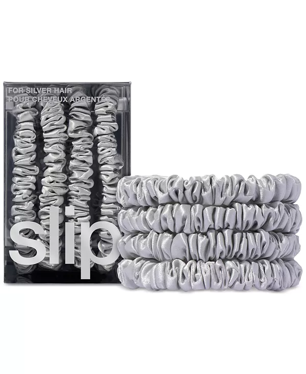 Набор из 4 тонких резинок для волос из чистого шелка в стиле «возврат к базовым» Slip, silver
Набор из 4 тонких резинок для волос из чистого шелка в стиле «возврат к базовым» Slip, silver