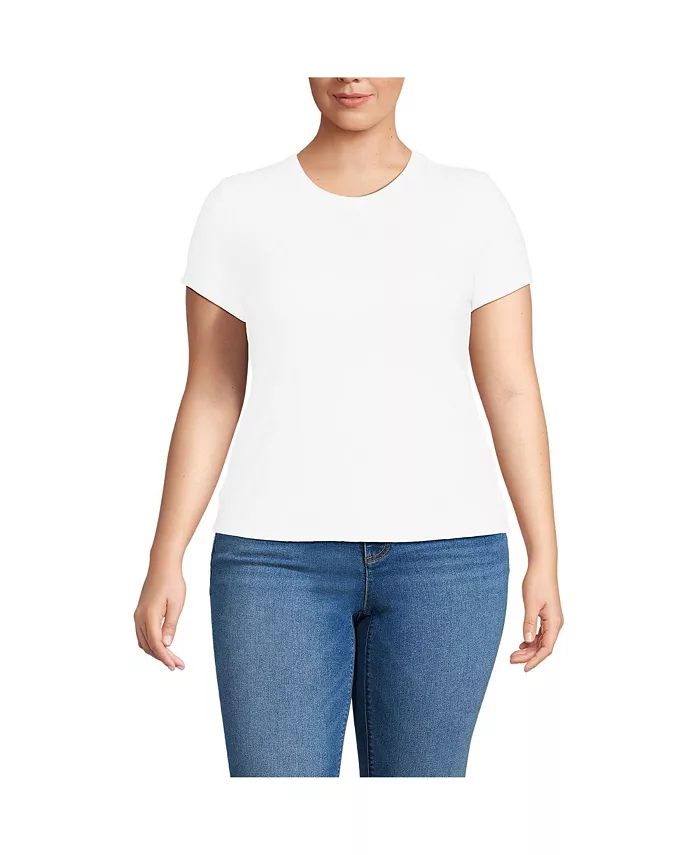 Футболка большого размера с драпированными вставками и короткими рукавами, облегающая Lands' End, белый
Футболка большого размера с драпированными вставками и короткими рукавами, облегающая Lands' End, белый