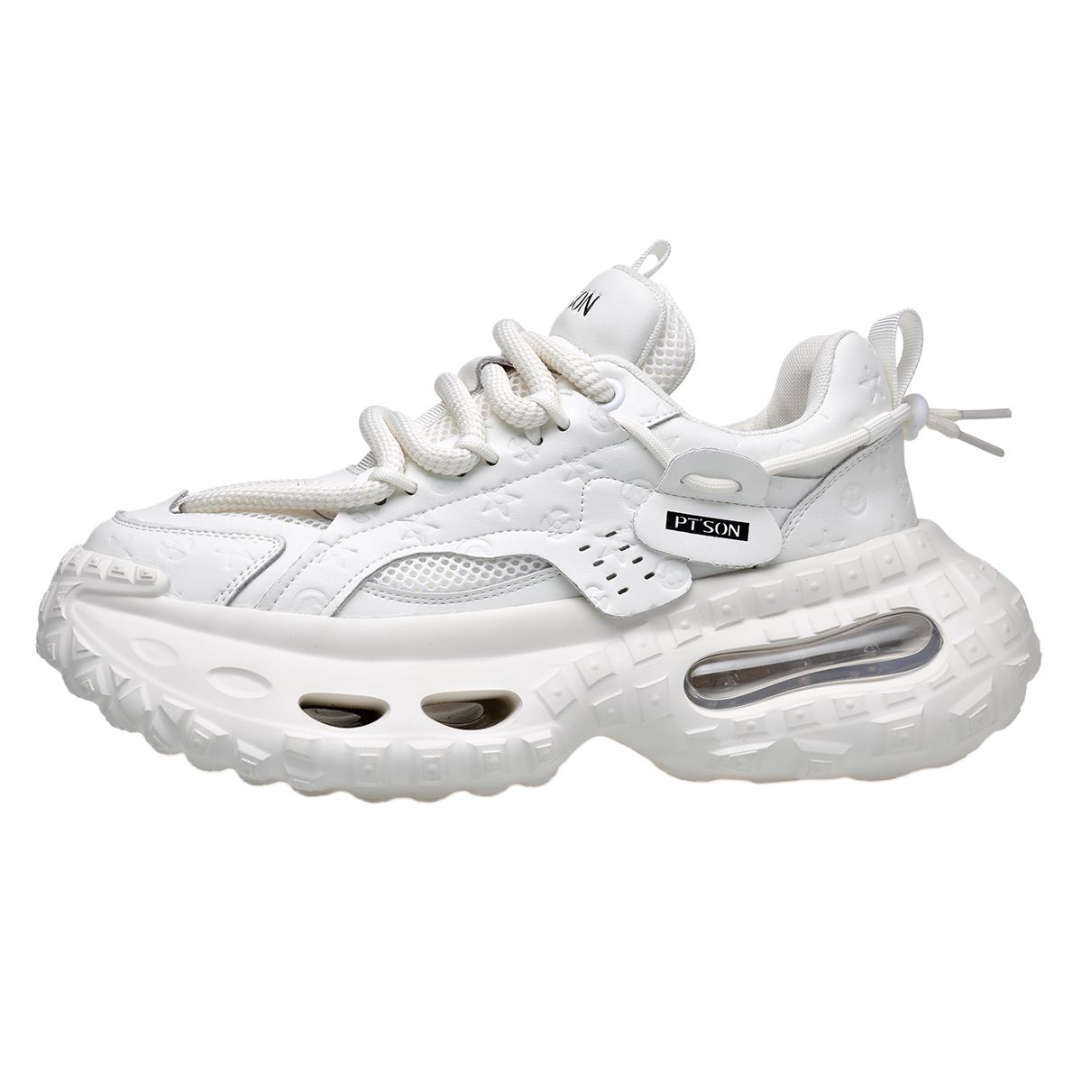 PT'SON Мужские белые низкие массивные кроссовки, цвет White
PT'SON Мужские белые низкие массивные кроссовки, цвет White