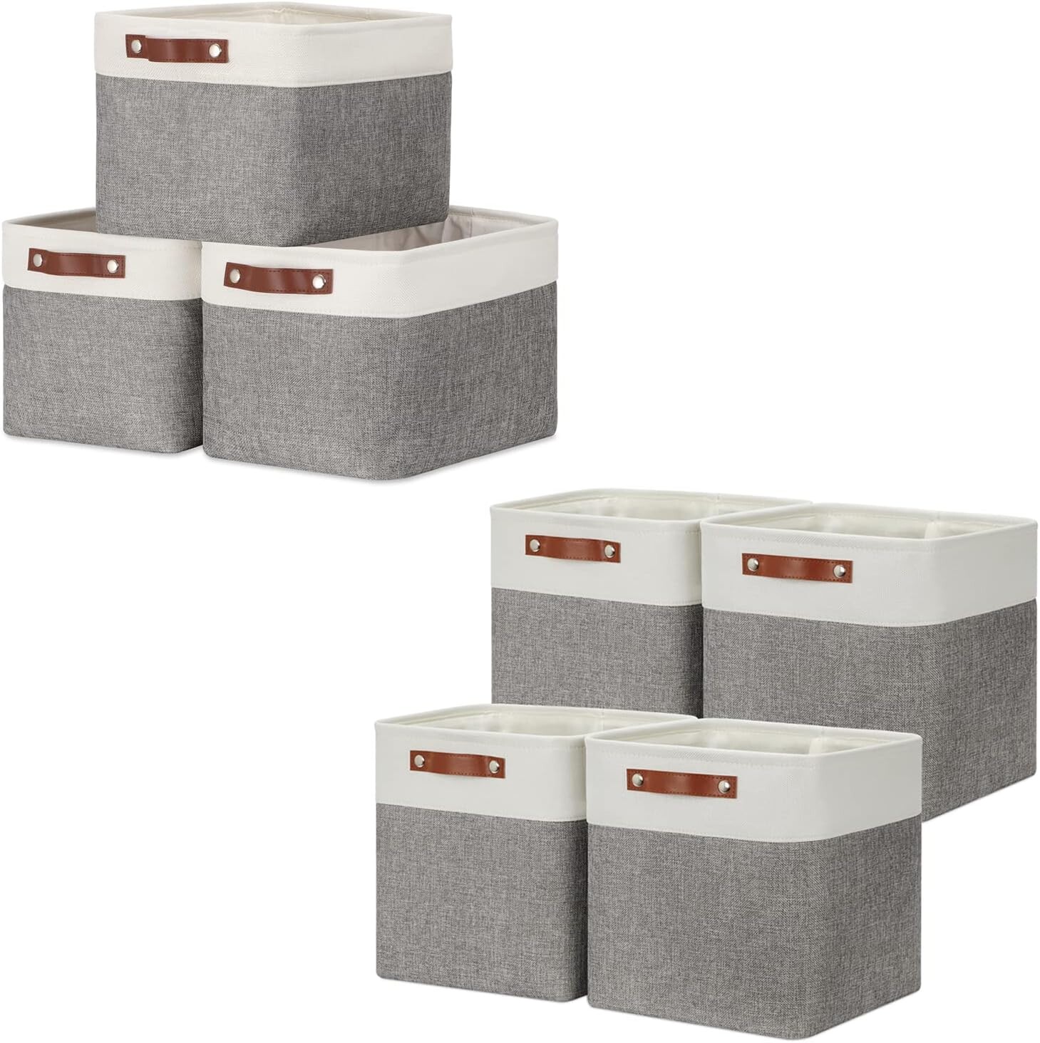 Складные корзины DULLEMELO: 3 средние корзины 15 x 11 x 9,5 дюймов + 4 кубические корзины 12 x 12 x 12 дюймов (белый и серый), Grey
Складные корзины DULLEMELO: 3 средние корзины 15 x 11 x 9,5 дюймов + 4 кубические корзины 12 x 12 x 12 дюймов (белый и серый), Grey