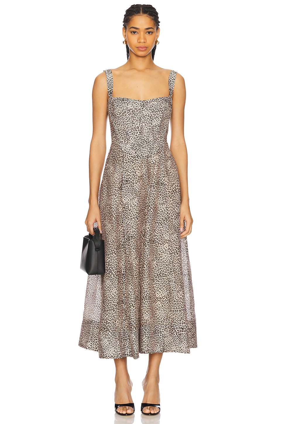 Корсетное платье миди Lilah Bardot, brown leopard 
Корсетное платье миди Lilah Bardot, brown leopard