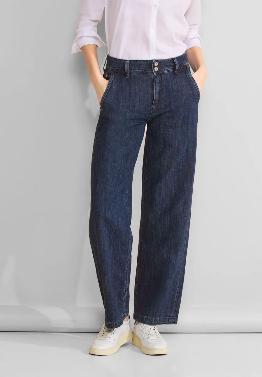 Джинсы STREET ONE с завышенной талией и застежкой на 2 пуговицы, цвет Soft Indigo Wash
Джинсы STREET ONE с завышенной талией и застежкой на 2 пуговицы, цвет Soft Indigo Wash