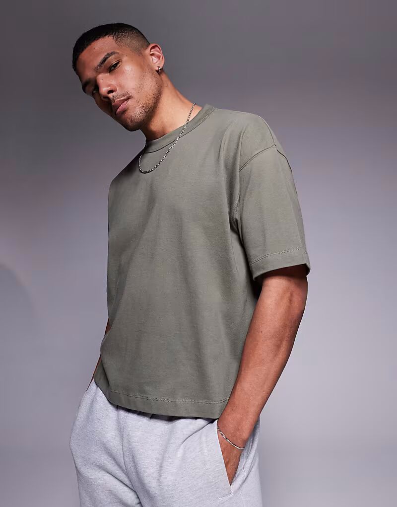 Плотная свободная футболка цвета хаки Asos Design
Плотная свободная футболка цвета хаки Asos Design