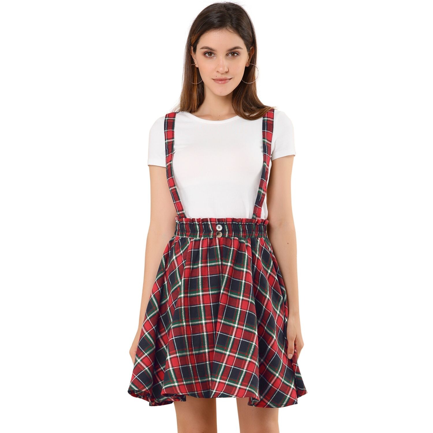 Женская юбка на подтяжках, клетчатые мини-юбки в клетку с декором на пуговицах в клетку ALLEGRA K
Женская юбка на подтяжках, клетчатые мини-юбки в клетку с декором на пуговицах в клетку ALLEGRA K