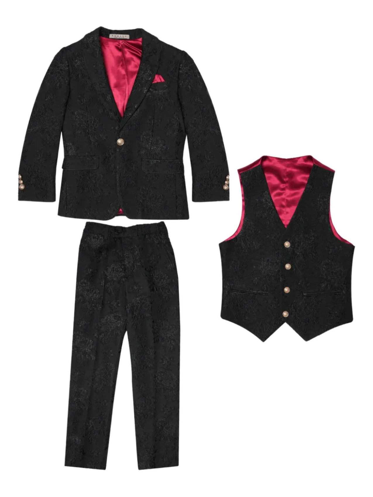 Костюм с узорчатым жаккардом (комплект из трех) ROMANO KIDS, черный
Костюм с узорчатым жаккардом (комплект из трех) ROMANO KIDS, черный