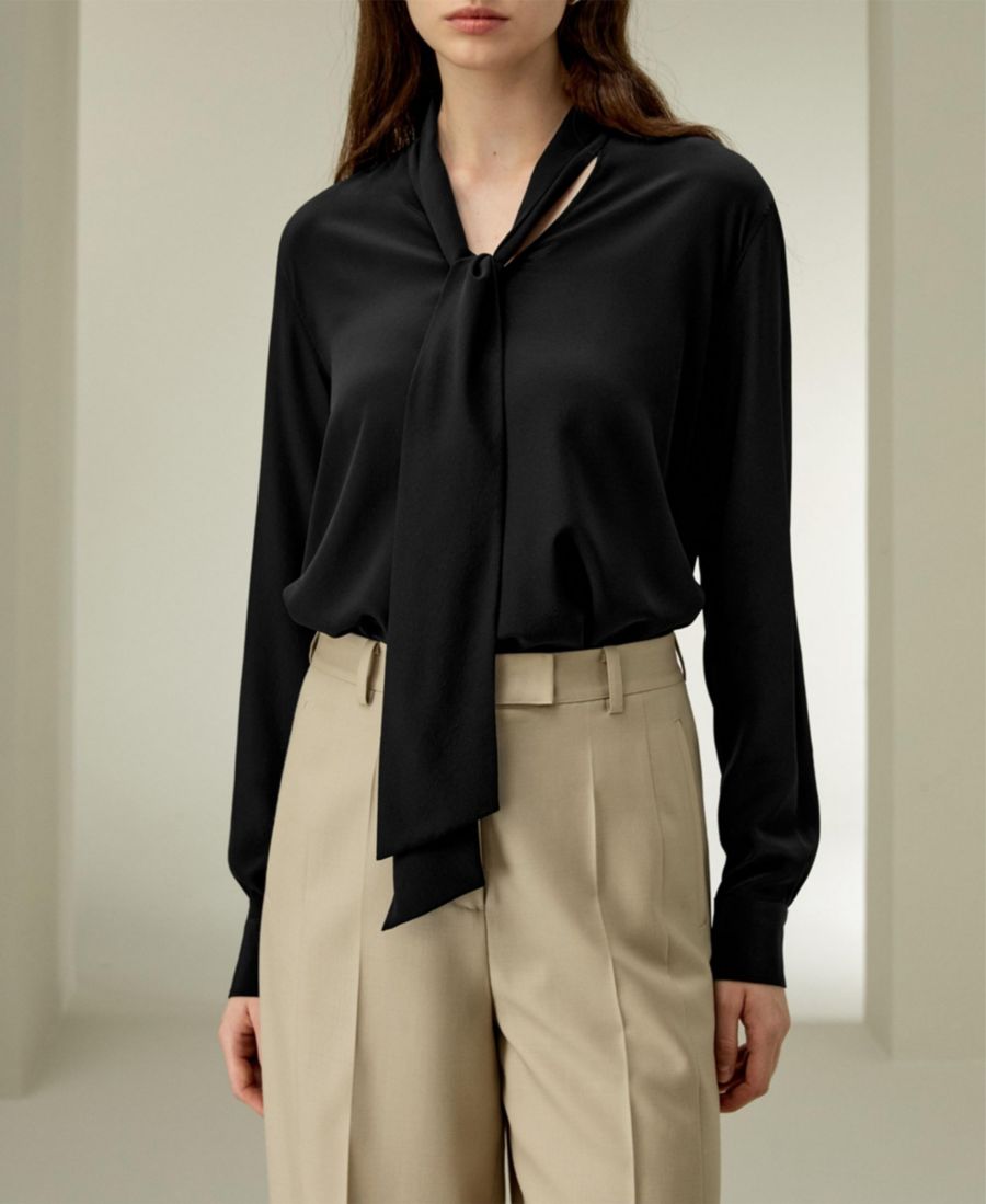 Женская шелковая блузка с бантом LILYSILK, Black
Женская шелковая блузка с бантом LILYSILK, Black