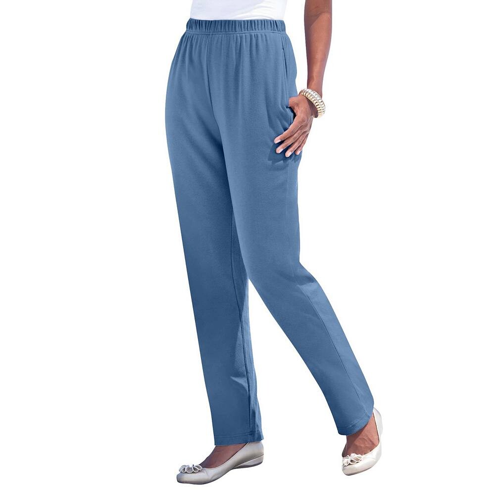 Женские прямые брюки из мягкого трикотажа прямого кроя Roaman's больших размеров, цвет Dusty Indigo
Женские прямые брюки из мягкого трикотажа прямого кроя Roaman's больших размеров, цвет Dusty Indigo