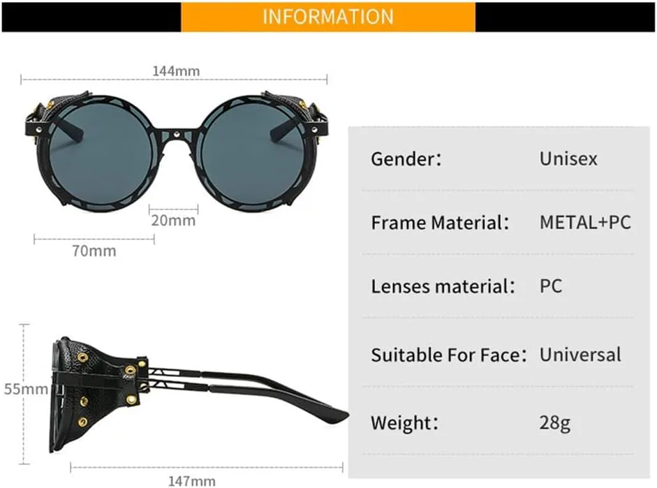 Большие мужские панк-солнцезащитные очки для женщин, металлические круглые очки в стиле стимпанк, винтажные очки с защитой от УФ-излучения UV400 HDUBFY, Blue
Большие мужские панк-солнцезащитные очки для женщин, металлические круглые очки в стиле стимпанк, винтажные очки с защитой от УФ-излучения UV400 HDUBFY, Blue