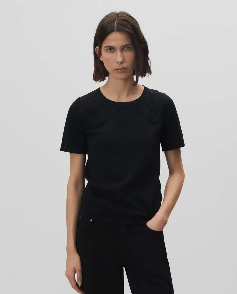 Женский вышитый трикотажный топ Simorra, черный
Женский вышитый трикотажный топ Simorra, черный