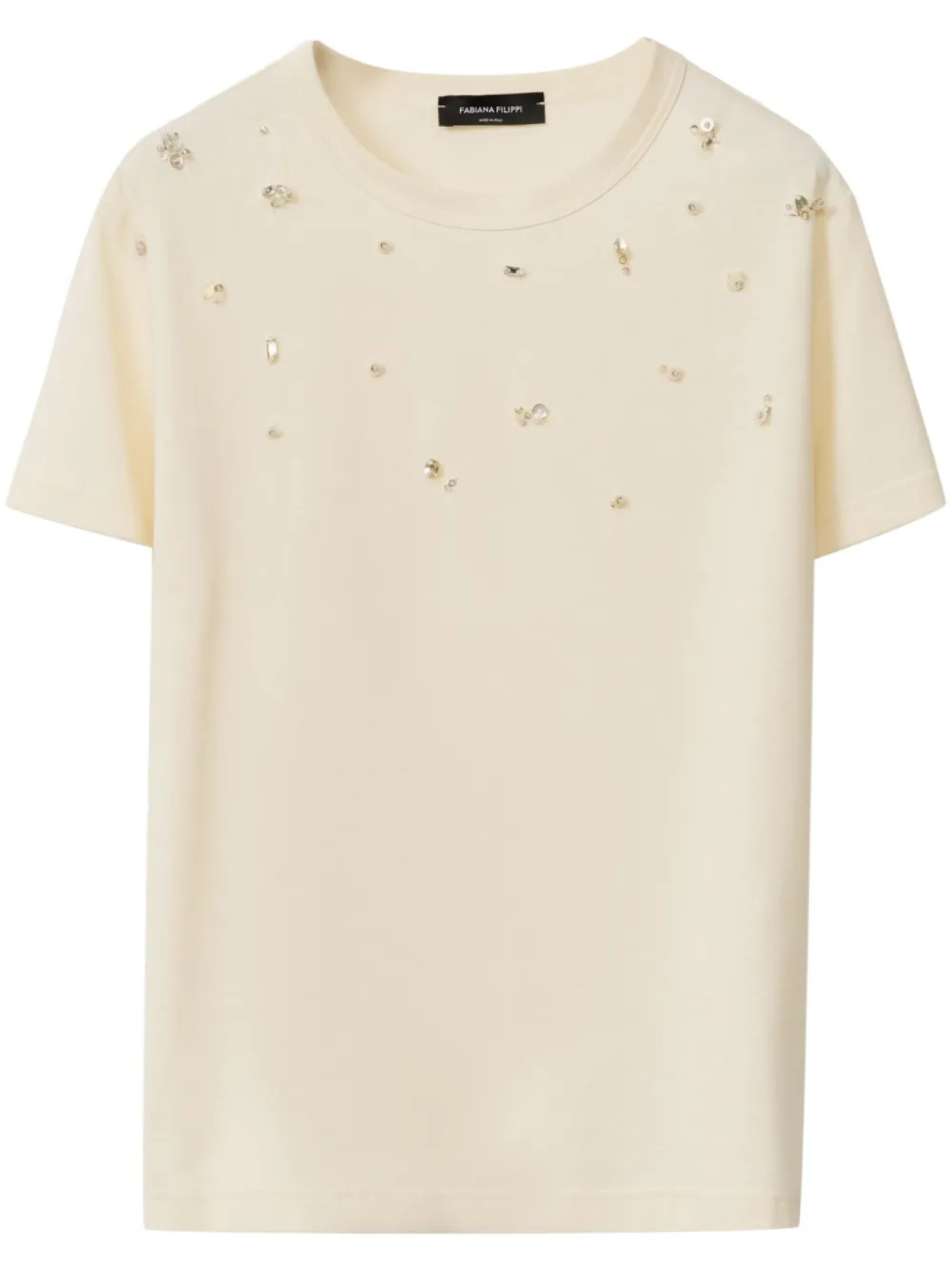 Футболка, украшенная бисером Fabiana Filippi, нейтральный
Футболка, украшенная бисером Fabiana Filippi, нейтральный