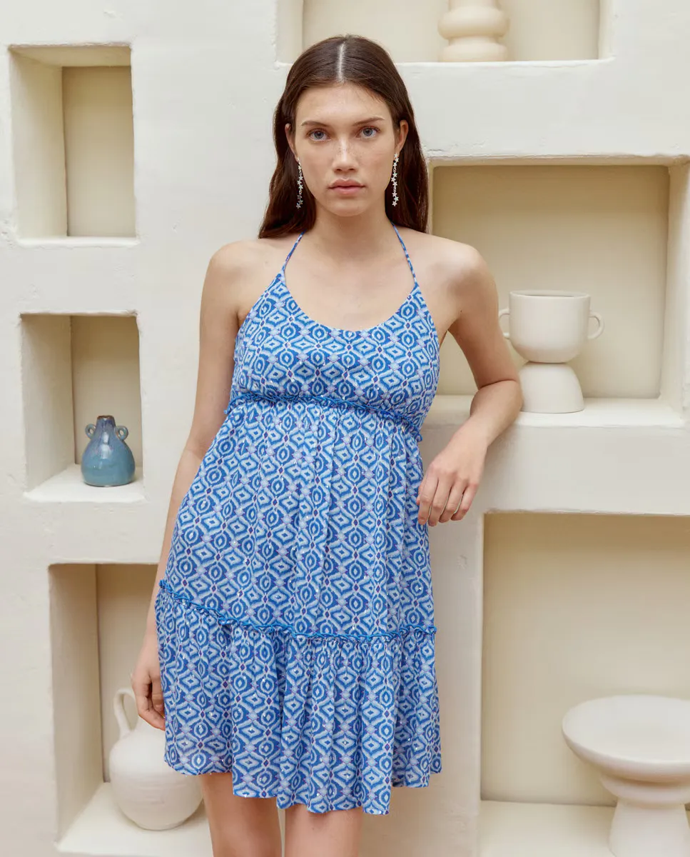 Женское короткое платье на бретелях с рюшами Green Coast, синий
Женское короткое платье на бретелях с рюшами Green Coast, синий