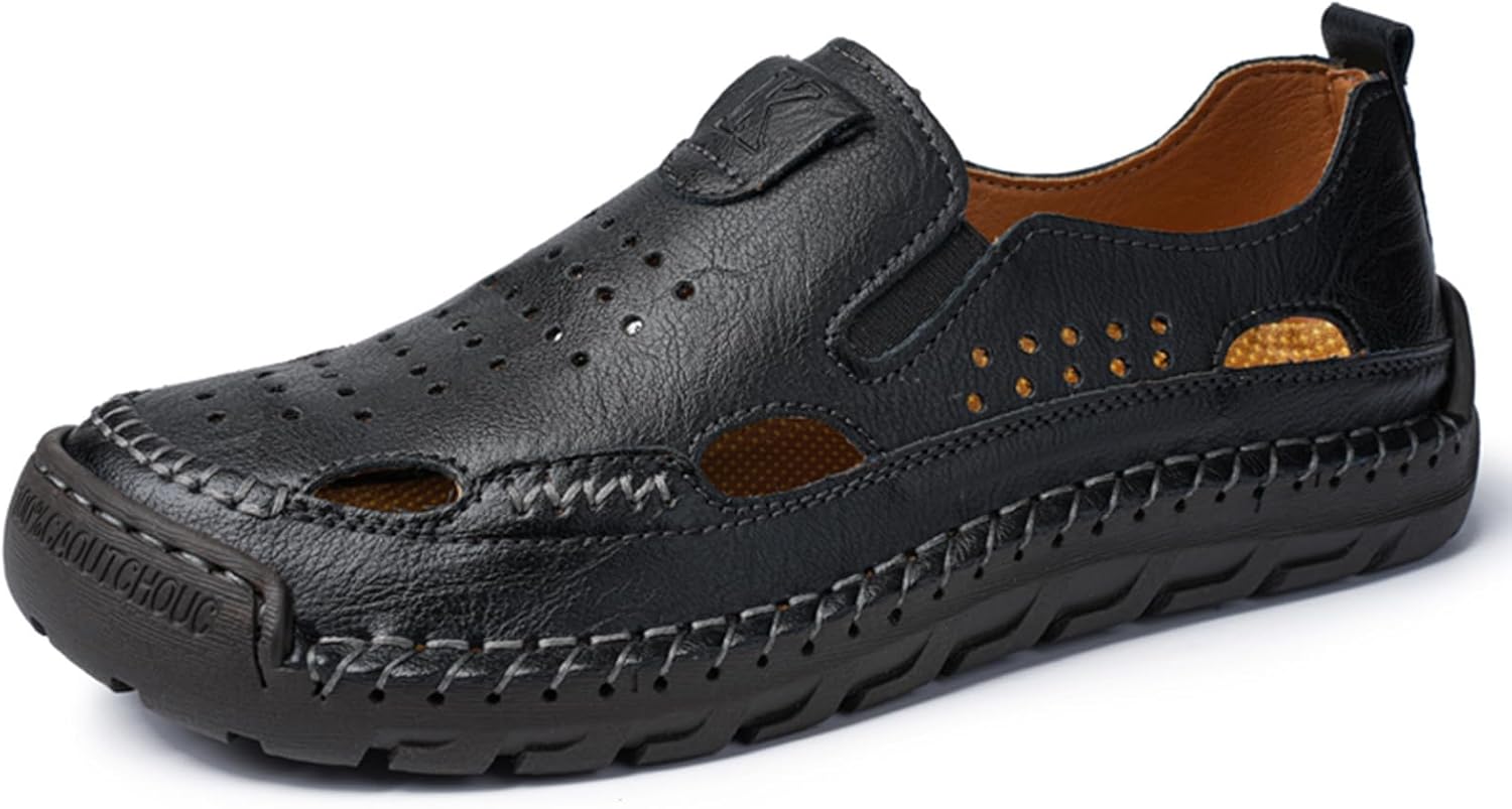 Мужские спортивные сандалии SPWAGYM, летние кожаные сандалии-рыбацкие, с закрытым носком, на скользящей подошве, повседневная обувь, черный
Мужские спортивные сандалии SPWAGYM, летние кожаные сандалии-рыбацкие, с закрытым носком, на скользящей подошве, повседневная обувь, черный