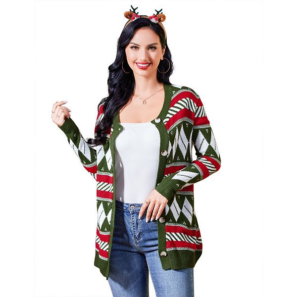 Рождественский свитер кардиган для женщин oversize ugly soft fuzzy knit long sleeve pullover для вечеринки Yesfashion, Green Diamond Pattern
Рождественский свитер кардиган для женщин oversize ugly soft fuzzy knit long sleeve pullover для вечеринки Yesfashion, Green Diamond Pattern