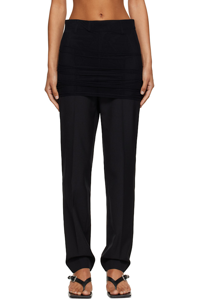 Mm6 Maison Margiela Черные брюки из светлой шерстяной смеси
Mm6 Maison Margiela Черные брюки из светлой шерстяной смеси