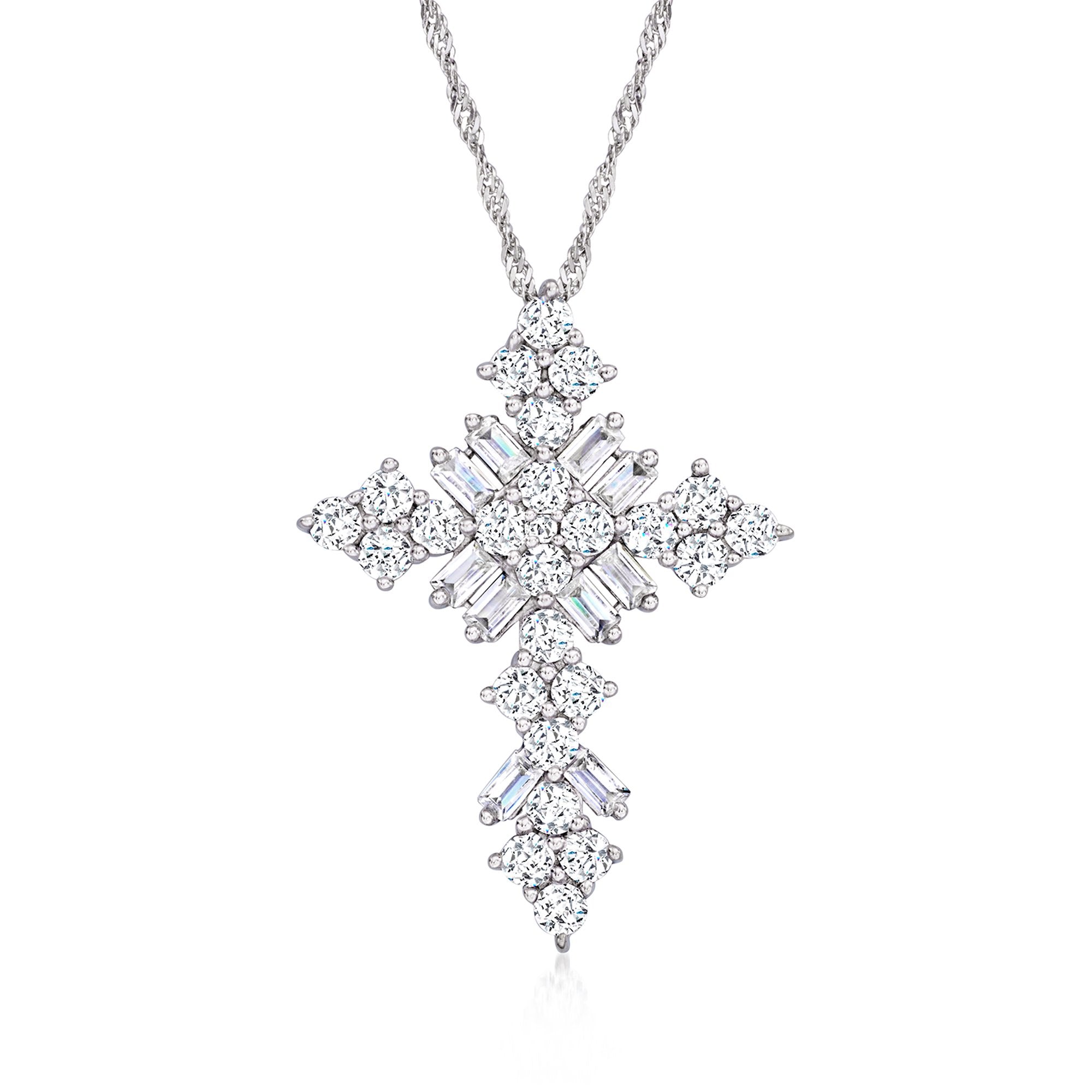 Ожерелье Ross-Simons с подвеской в виде распятия из фианита, стерлинговое серебро Ross-Simons, 18 In
Ожерелье Ross-Simons с подвеской в виде распятия из фианита, стерлинговое серебро Ross-Simons, 18 In