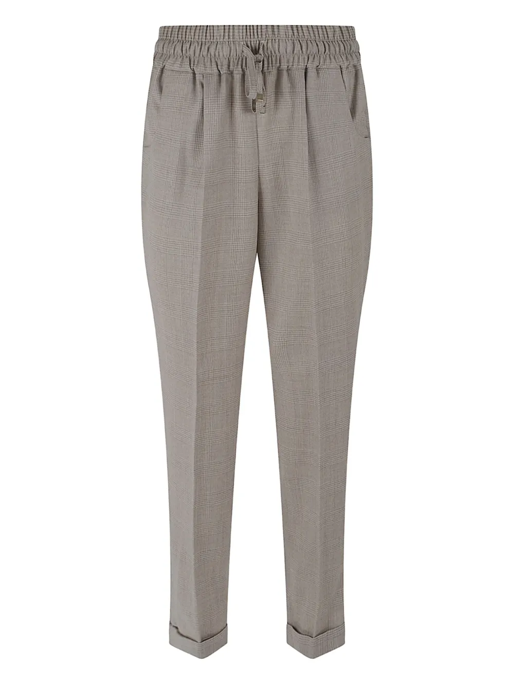 Брюки в клетку на эластичном поясе Kiton, нейтральный
Брюки в клетку на эластичном поясе Kiton, нейтральный
