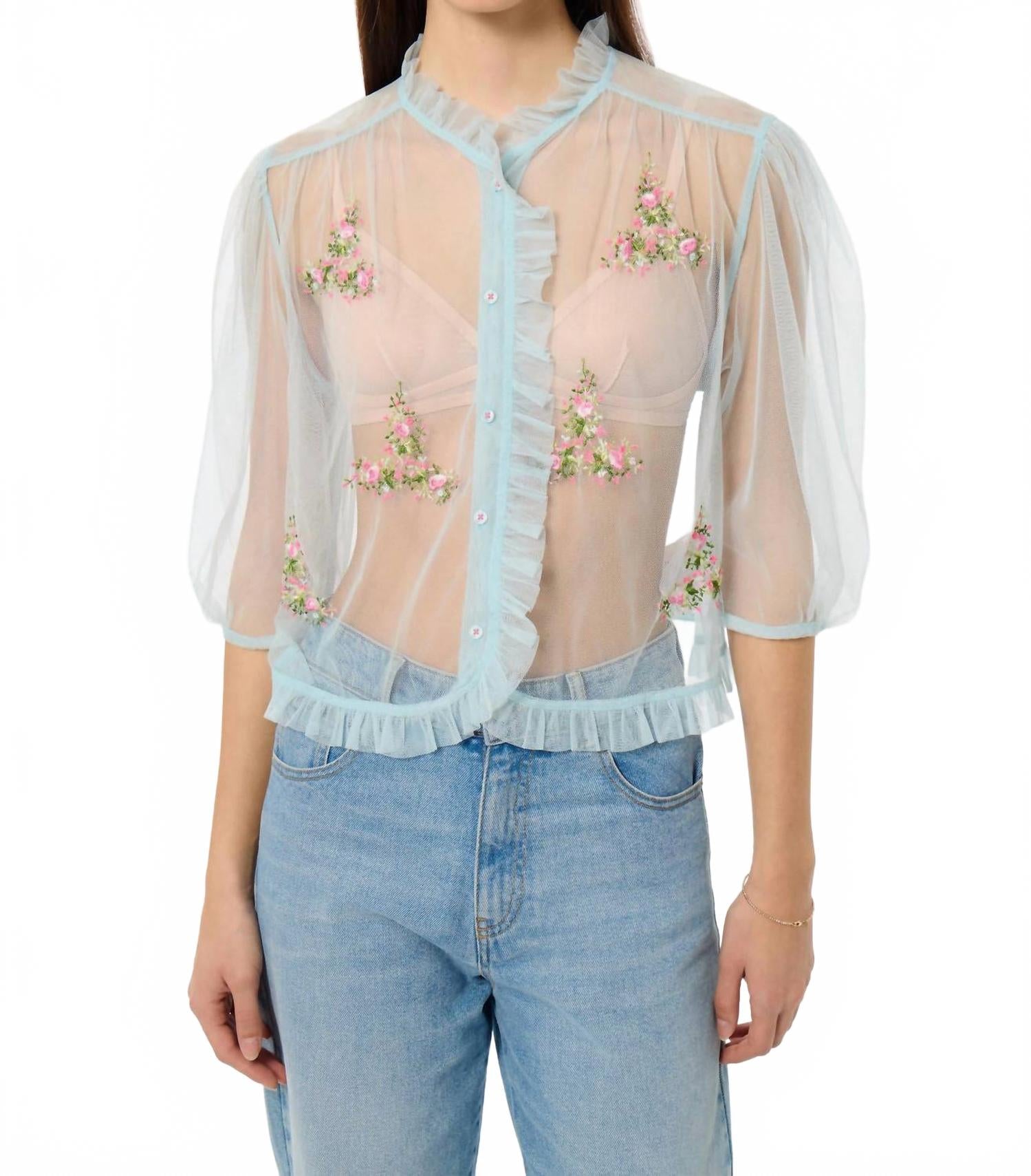 Блуза из тюля Bloom In Sky Manoush, Sky
Блуза из тюля Bloom In Sky Manoush, Sky