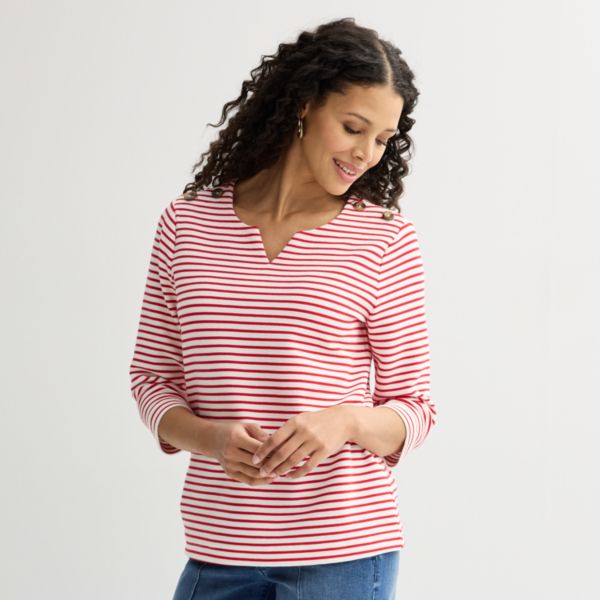 Женский топ с застежкой на пуговицы на плече и разрезом на горловине Croft & Barrow, цвет red stripe
Женский топ с застежкой на пуговицы на плече и разрезом на горловине Croft & Barrow, цвет red stripe