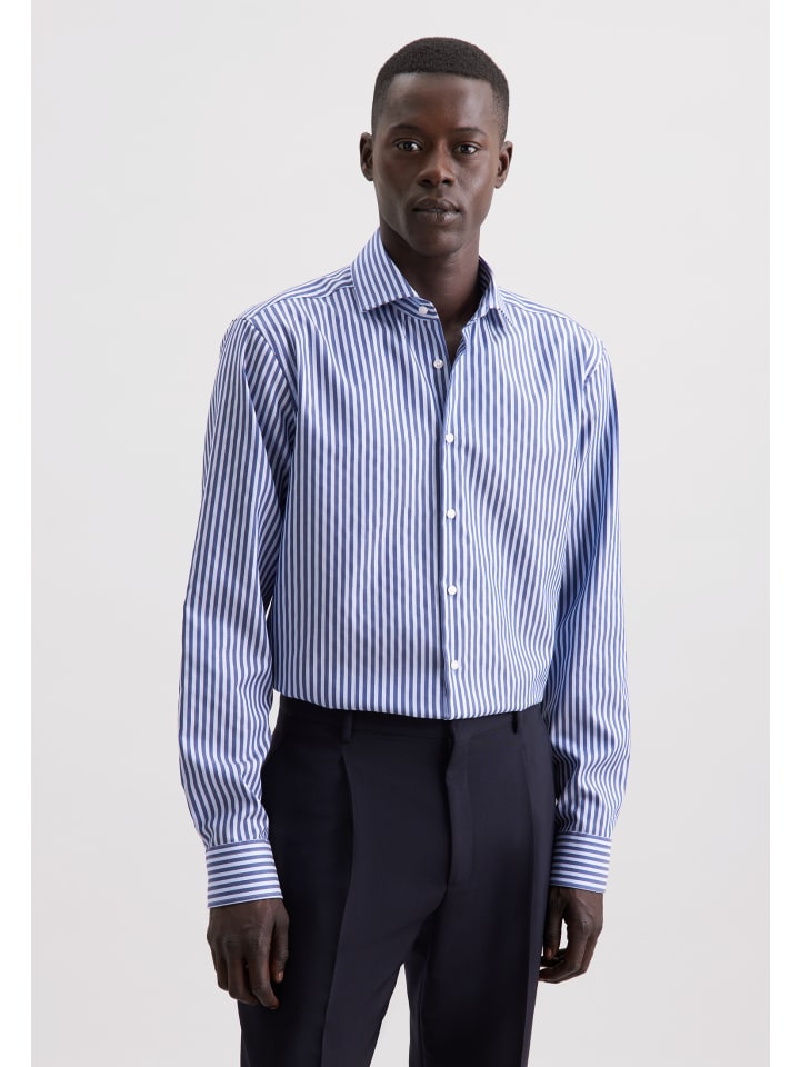 Деловая рубашка, стандартного размера, темно-синего цвета Seidensticker
Деловая рубашка, стандартного размера, темно-синего цвета Seidensticker