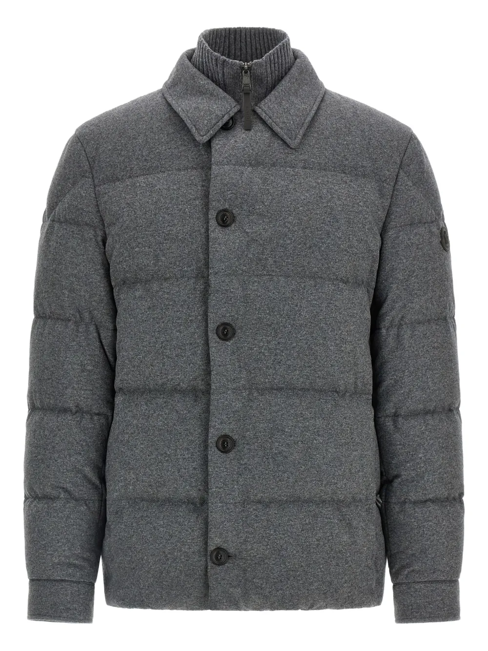 Стёганая пуховая куртка с рубашечным воротником Moncler, серый
Стёганая пуховая куртка с рубашечным воротником Moncler, серый