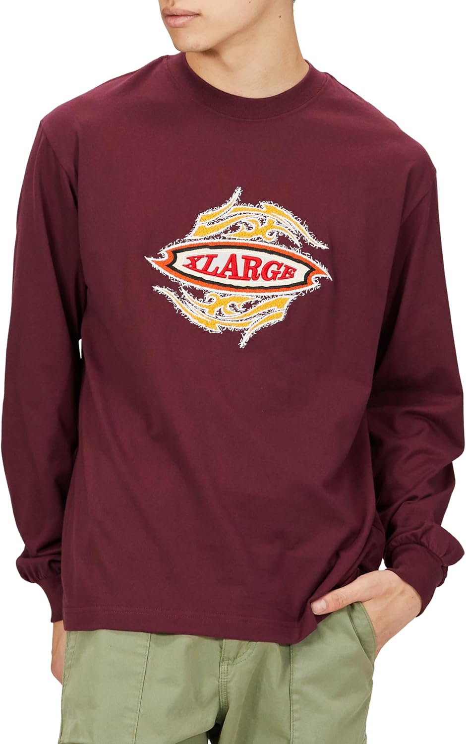 Мужская футболка с длинными рукавами и вышивкой в племенном стиле Xlarge, красный/бордовый
Мужская футболка с длинными рукавами и вышивкой в племенном стиле Xlarge, красный/бордовый