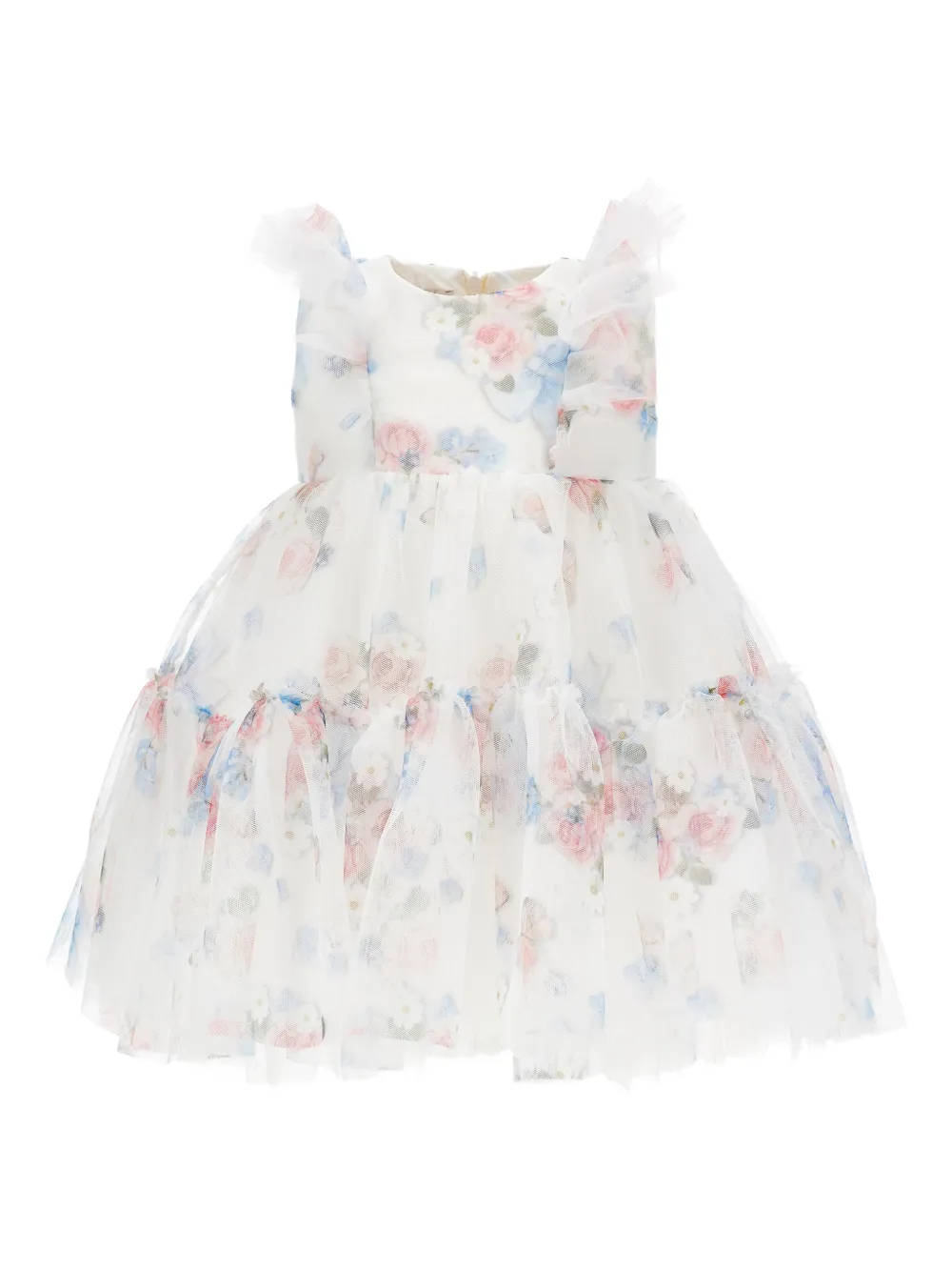 Платье с оборками и цветочным принтом Monnalisa, белый
Платье с оборками и цветочным принтом Monnalisa, белый